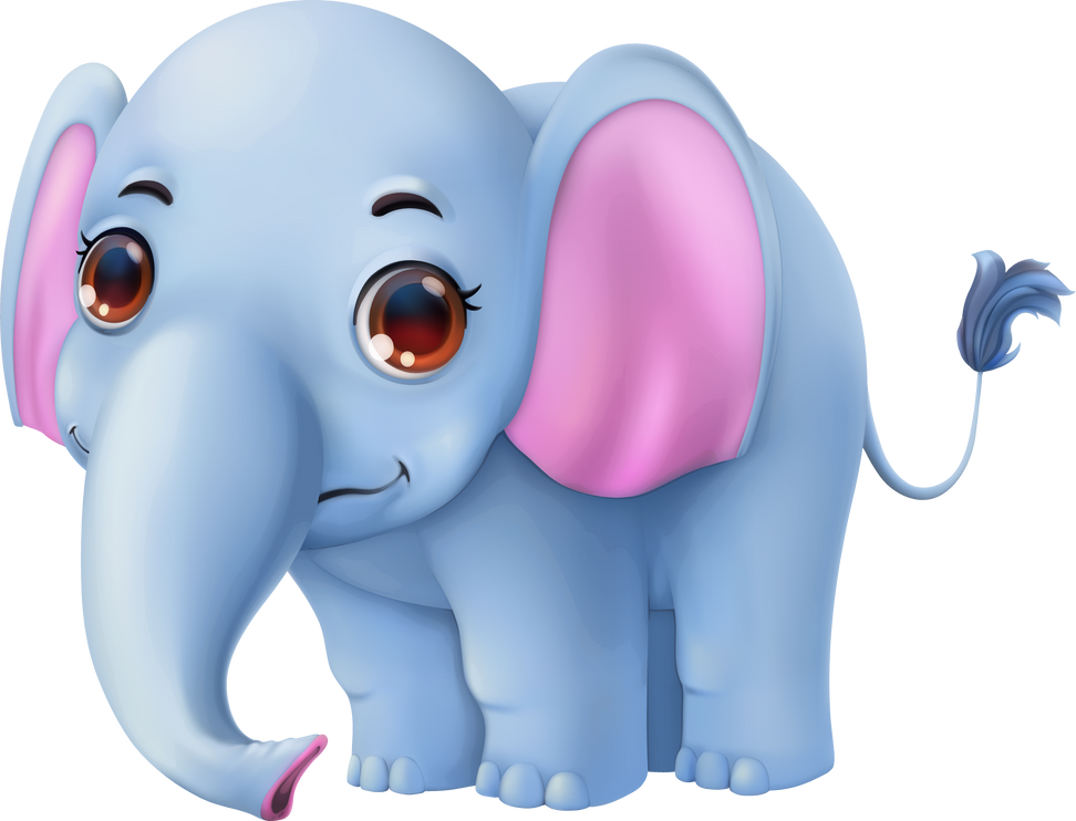 Cartoon elephant 3d icon