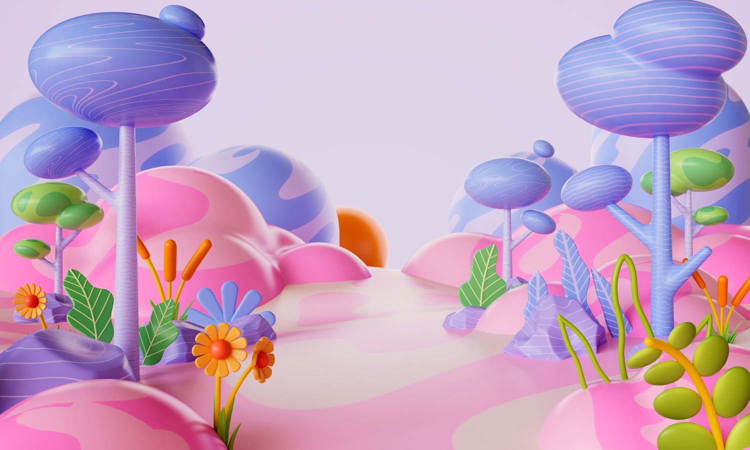 3d rendering of Cartoon Forest.